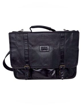Vintage Bill Blass Black Leather Laptop/Briefcase/Messenger Bag adjustable strap